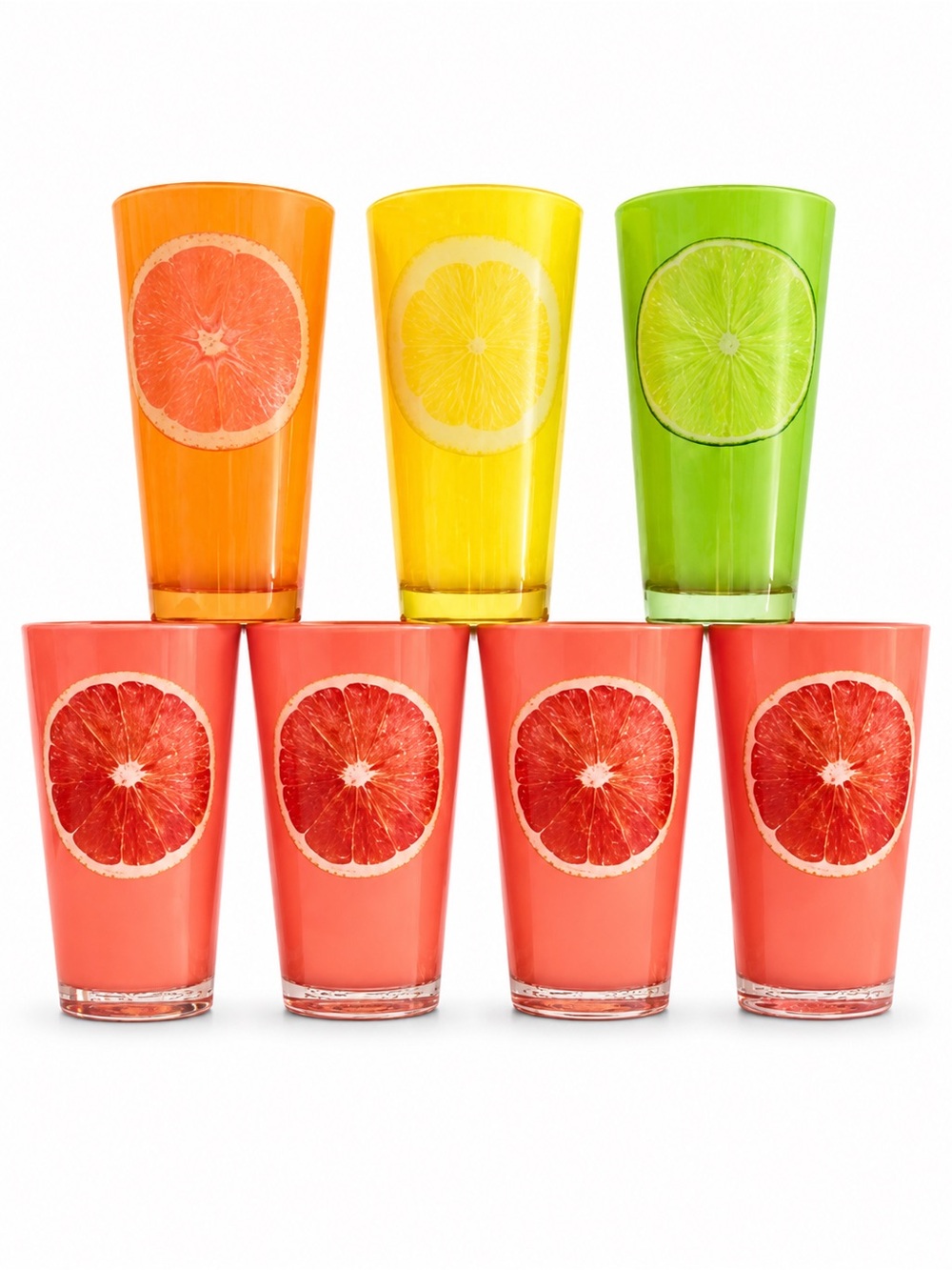 7‎ Citrus Themed Acrylic Beverage Cups 24 Ounce